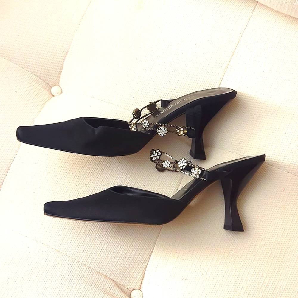 Coup d'etat satin black mules - Picture 2 of 6